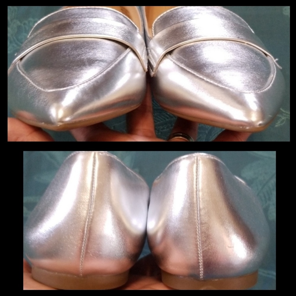 NWOT Stylish Silver Flats - Picture 7 of 8